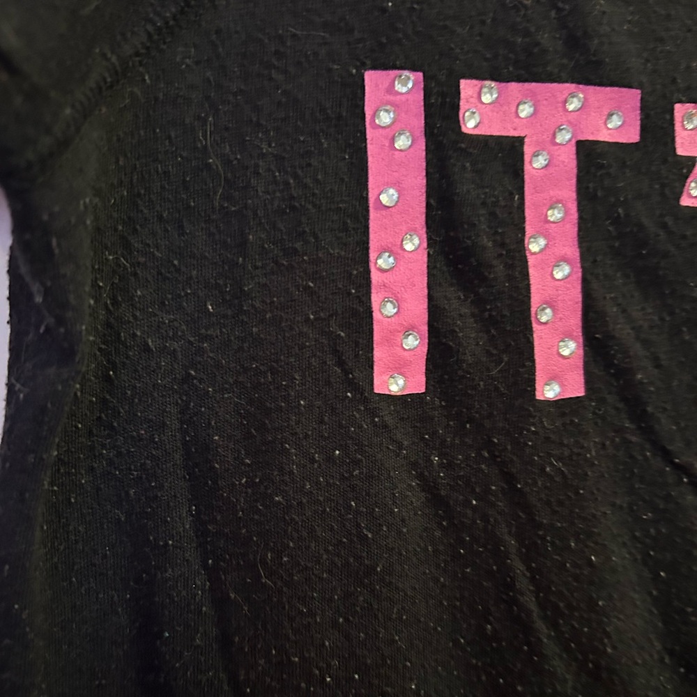 Y2K I only sleep In Pink sleep shirt rhinestones it’s past my bedtime - Picture 6 of 8